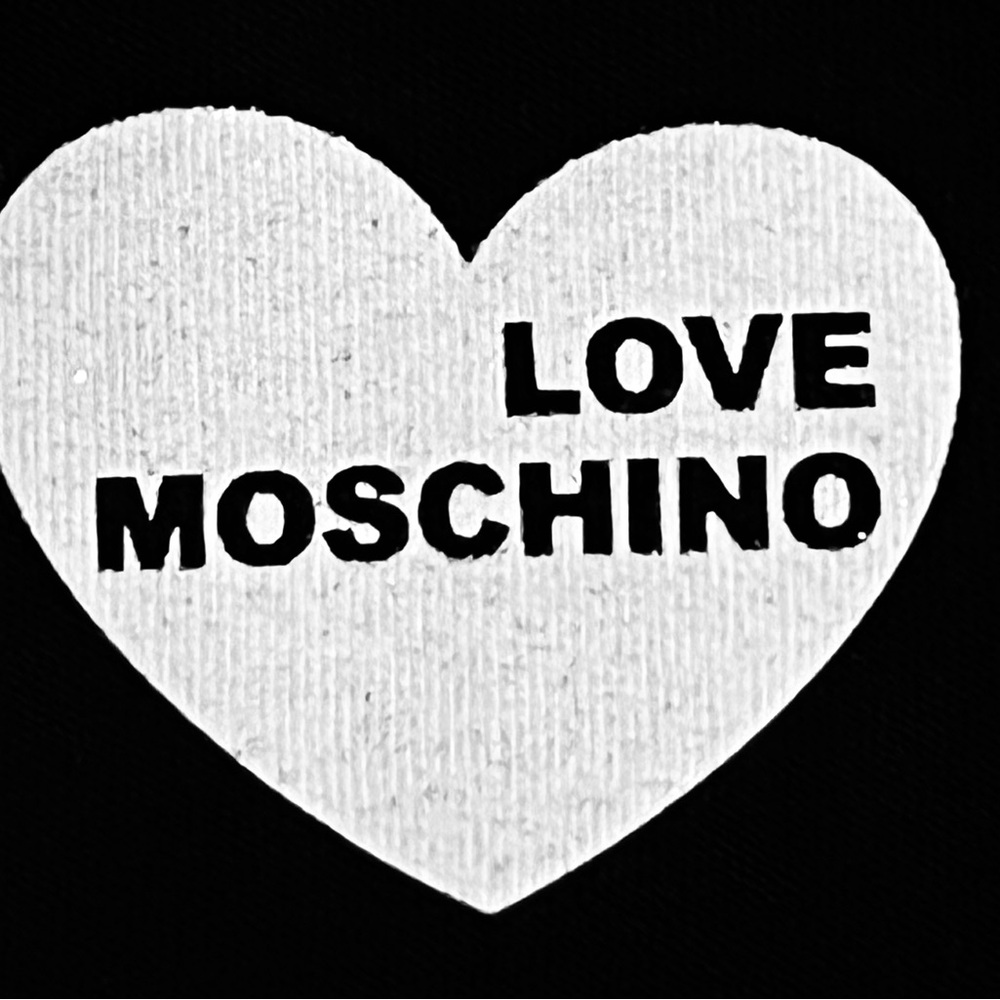 LOVE MOSCHINO Printed Hearts Tshirt 40 IT 4-6 NWT Black/White Short Sleeve Shirt - Picture 10 of 11